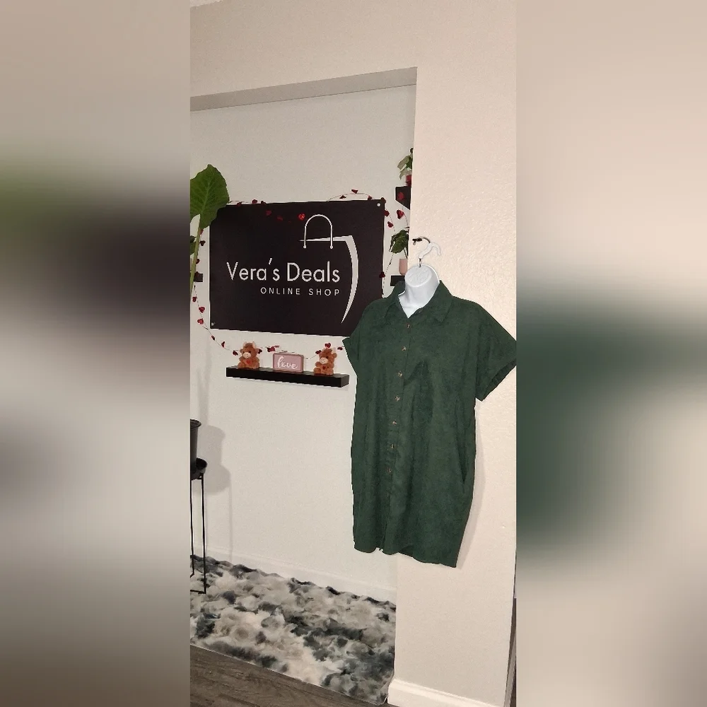Green Button-Up Shirt - Picture 11 of 13